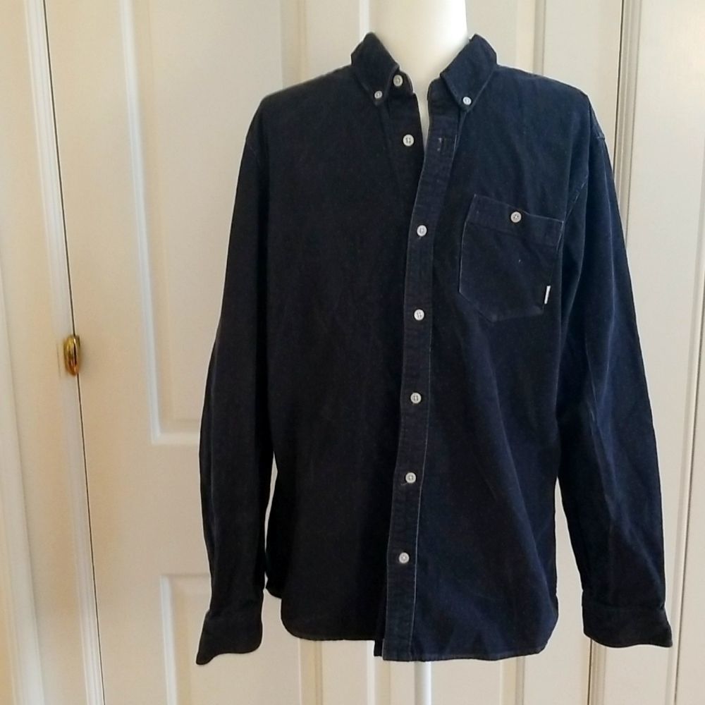 Vans Men's Dark Navy Button-Down Casual Shirt